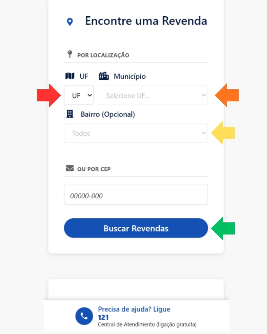 Busca de revendas credenciadas do Gás do Povo pelo celular